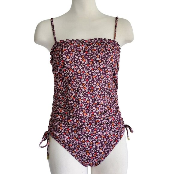 Sanctuary 1 Piece Retrograde Micro Garden Side Tie Ruched Swimsuit Size M - Picture 4 of 16